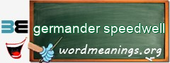 WordMeaning blackboard for germander speedwell